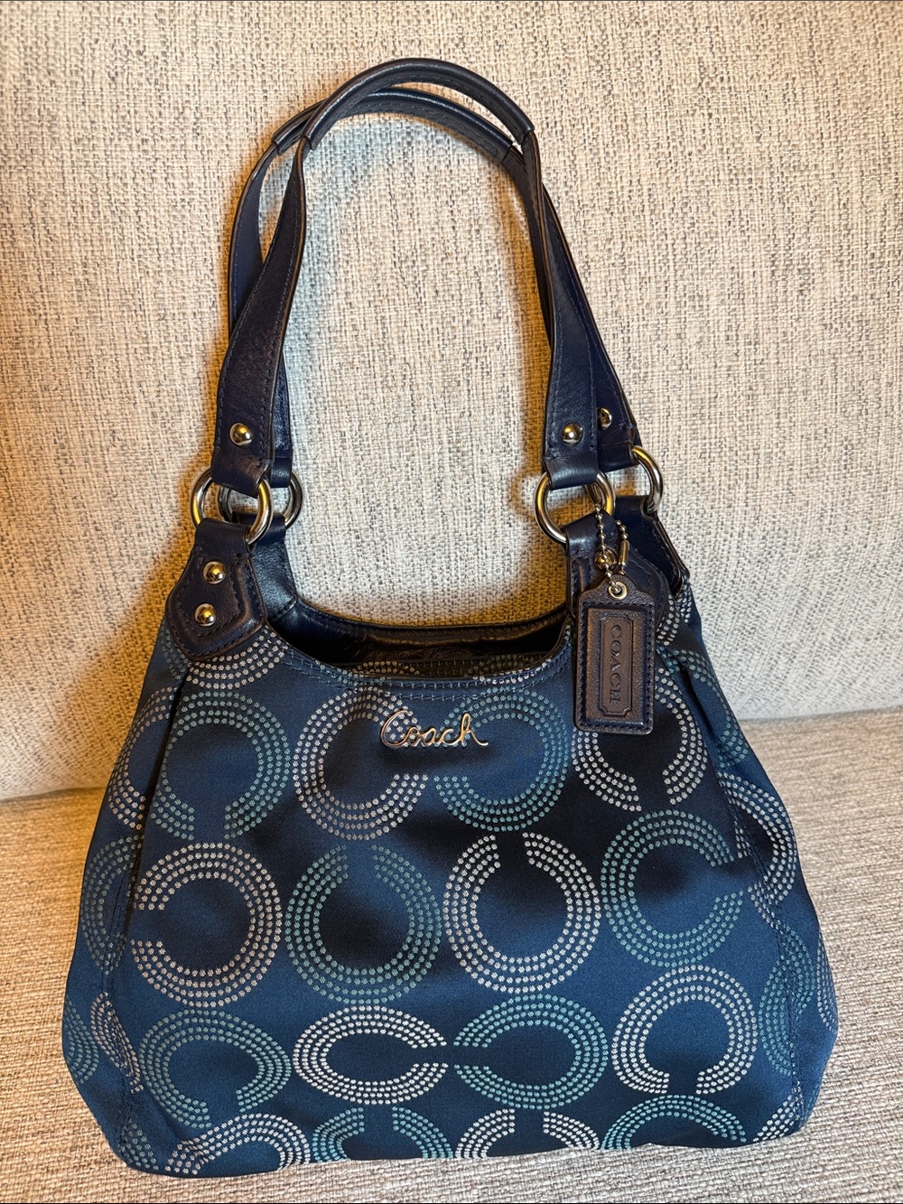 Vintage Y2K Coach Ashley Dotted Op Art Hobo Shoulder Bag F21920